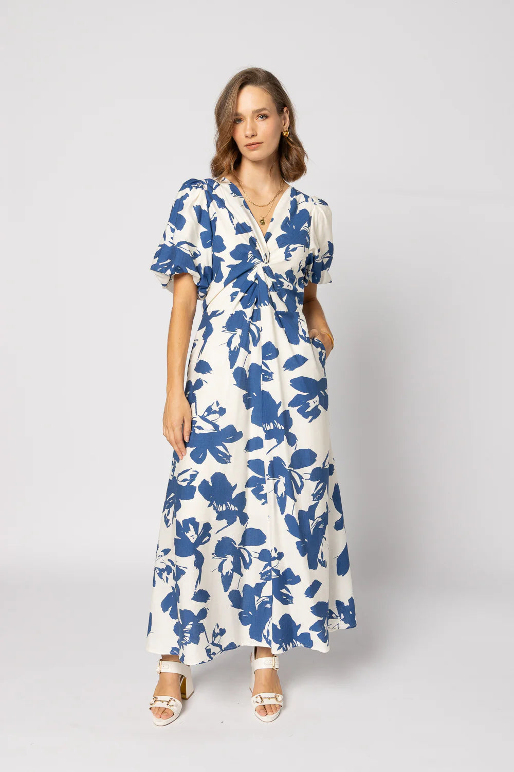 Drama The Label Halo Dress - Blue Flower Hyde Boutique