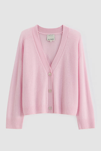 Aleger N.2275 Cashmere Featherweight Cardigan - Pearl Pink Hyde Boutique