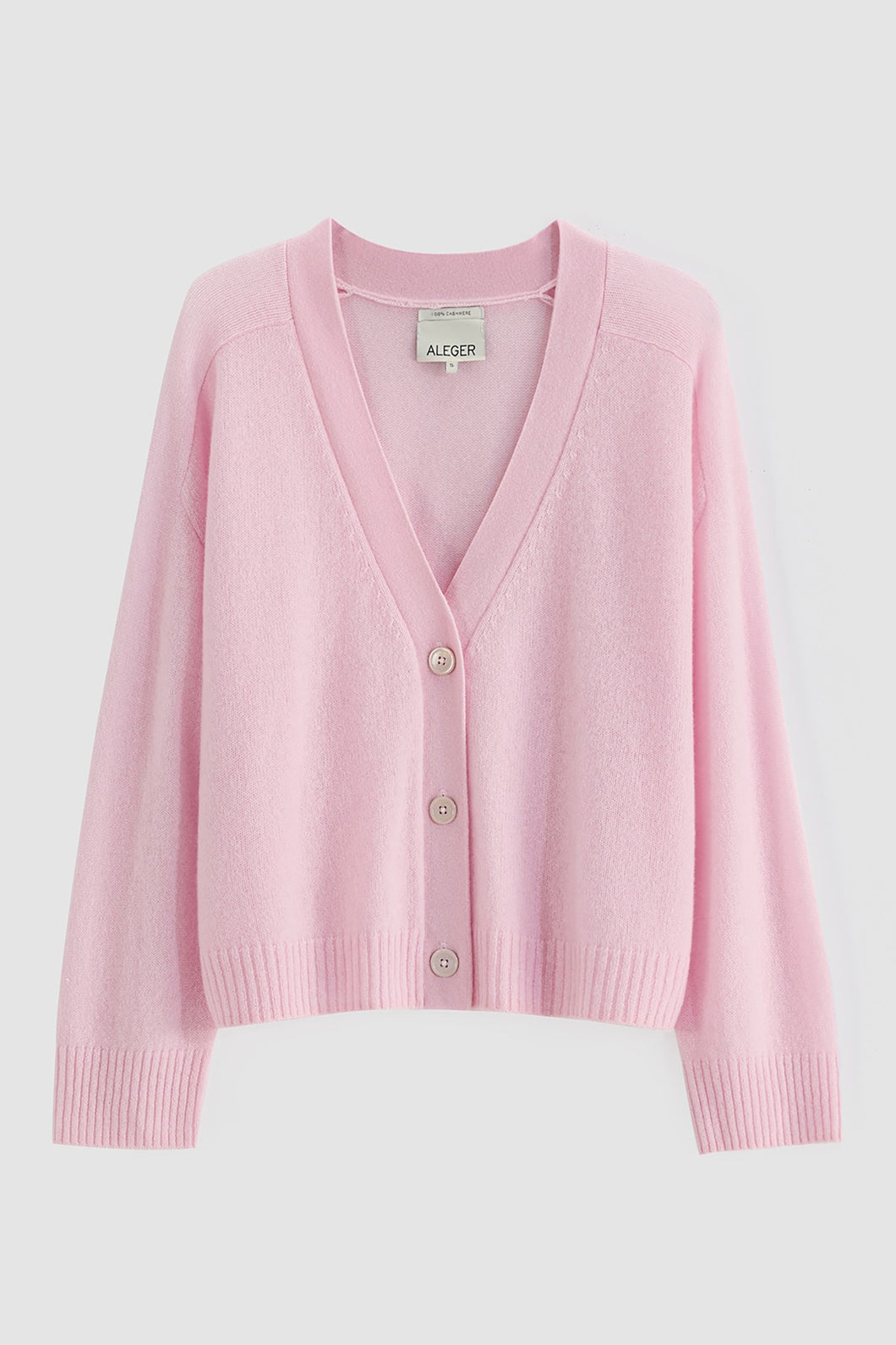 Aleger N.2275 Cashmere Featherweight Cardigan - Pearl Pink Hyde Boutique