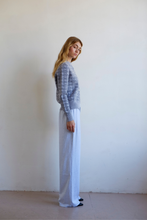 Load image into Gallery viewer, Commonplace CPD Monogram Cardigan - Sky/Navy Apparel > Women > Clothing > Knitwear > Cardigans > Logo Cardigans > Commonplace Hyde Boutique
