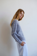 Load image into Gallery viewer, Commonplace CPD Monogram Cardigan - Sky/Navy Apparel > Women > Clothing > Knitwear > Cardigans > Logo Cardigans > Commonplace Hyde Boutique
