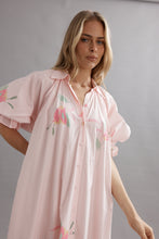 Load image into Gallery viewer, Caitlin Crisp Horizon Shirt Dress - Blooming Bud
