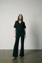 Load image into Gallery viewer, Aleger N.2305 Cotton Cashmere Blend Open Stitch Polo - Black Hyde Boutique
