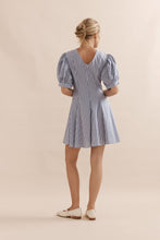Load image into Gallery viewer, Caitlin Crisp Mini Coco Dress - Blue Stripe Hyde Boutique
