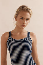 Load image into Gallery viewer, Caitlin Crisp Essential Tank - Navy &amp; Ivory Stripe  Hyde Boutique   
