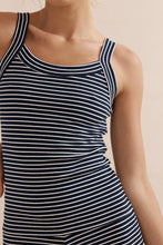 Load image into Gallery viewer, Caitlin Crisp Essential Tank - Navy &amp; Ivory Stripe  Hyde Boutique   
