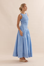 Load image into Gallery viewer, Caitlin Crisp Celine Dress - Blue White Stripe Hyde Boutique
