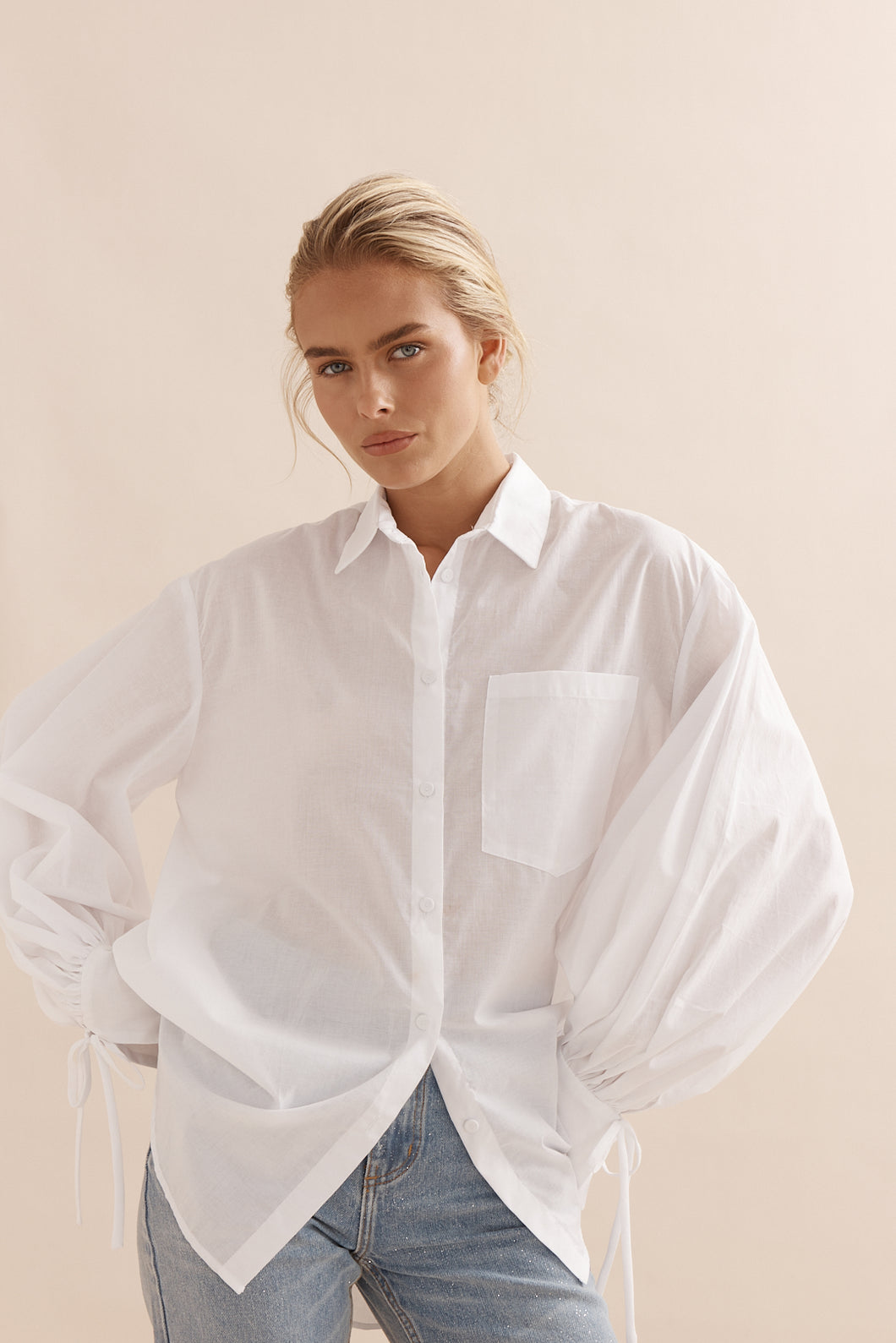 Caitlin Crisp Sunny Beach Shirt - White Voile Arriving March Hyde Boutique