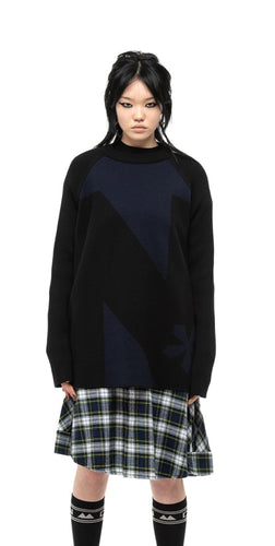 NOM*d Emblem Sweater - Black/Navy  Hyde Boutique   