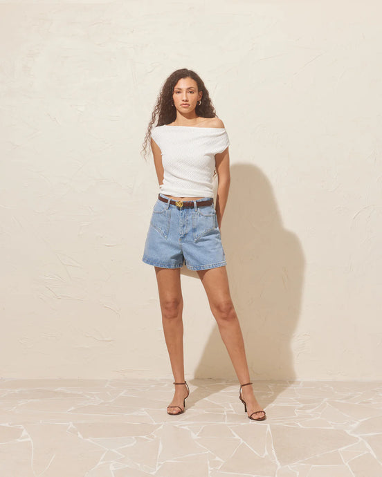 Ruby Clover Denim Short - Blue  Hyde Boutique   