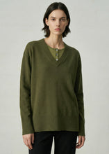 Load image into Gallery viewer, Aleger 494 Cashmere Gorgeous V Neck - Olive Apparel > Women > Clothing > Knitwear > Jumpers > V Neck Jumpers > Aleger Hyde Boutique
