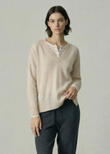 Load image into Gallery viewer, Aleger 494 Cashmere Gorgeous V Neck - Pearl Shell Apparel > Women > Clothing > Knitwear > Jumpers > V Neck Jumpers > Aleger Hyde Boutique
