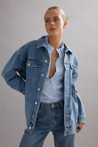 Caitlin Crisp Cody Jacket - Denim Glitter Hyde Boutique