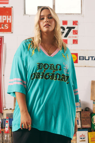 Sabbi The Born Original Tee - Teal & Pink Hyde Boutique