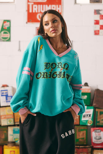 Sabbi The Born Original Jumper - Teal & Pink Hyde Boutique