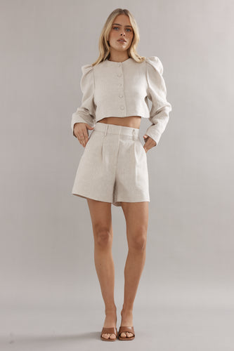 Caitlin Crisp Abroad Short - Natural Linen Hyde Boutique