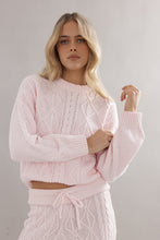 Load image into Gallery viewer, Caitlin Crisp Cotton Cable Knit Jumper - Pink (code LW+) Hyde Boutique
