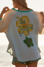 Load image into Gallery viewer, Sabbi The Seas The Day Raglan Tee - Sky Apparel > Women > Clothing > Shirts &amp; Tops > Tops > Raglan T-Shirts > Sabbi Hyde Boutique
