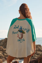 Load image into Gallery viewer, Sabbi The Long Time No Sea Raglan Tee - Green Apparel > Women > Clothing > Shirts &amp; Tops > Tops > Raglan T-Shirts > Sabbi Hyde Boutique
