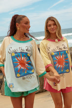 Load image into Gallery viewer, Sabbi The Seas The Day Raglan Tee - Sky Apparel > Women > Clothing > Shirts &amp; Tops > Tops > Raglan T-Shirts > Sabbi Hyde Boutique
