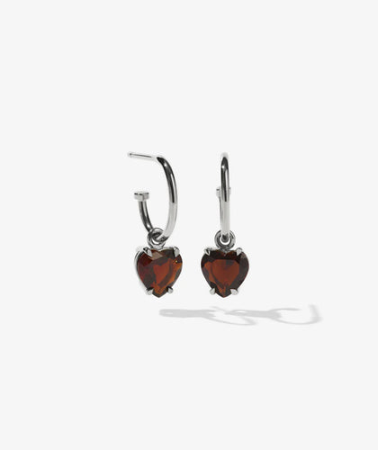 Meadowlark Heart Jewel Signature Hoops - Stirling Silver Hyde Boutique