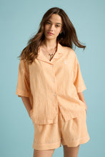 Load image into Gallery viewer, Papinelle x Karen Walker Seersucker Stripe Boxer PJ Set - Orange/Cream
