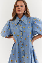 Load image into Gallery viewer, La Bohéme Girls Peyton Mini Dress - Denim Hearts Hyde Boutique
