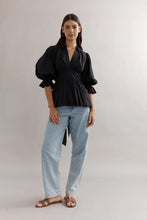 Load image into Gallery viewer, Caitlin Crisp Elena Blouse - Black Poplin
