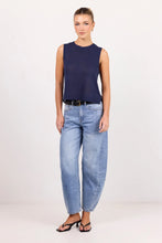 Load image into Gallery viewer, Among The Brave Salute Relaxed Sleeveless Knit Tank Top - Navy
