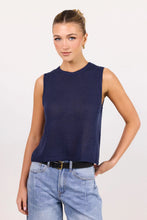 Load image into Gallery viewer, Among The Brave Salute Relaxed Sleeveless Knit Tank Top - Navy
