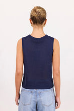 Load image into Gallery viewer, Among The Brave Salute Relaxed Sleeveless Knit Tank Top - Navy
