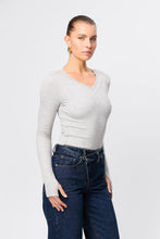 Load image into Gallery viewer, Mossman Sedona Top - Grey Marle Apparel > Women > Clothing > Tops > Long Sleeve Tops > Ribbed Jersey Tops > Mossman Hyde Boutique
