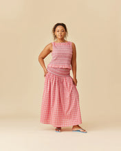 Load image into Gallery viewer, Ruby Anastasia Skirt - Red Aqua Tartan
