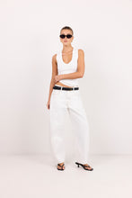 Load image into Gallery viewer, Among The Brave Varsity Barrel Jean - Ivory Arriving Thursday Clothing > Jeans > Barrel Leg Jeans > High Waisted Jeans > Among The Brave Hyde Boutique

