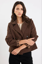Load image into Gallery viewer, Stories Be Told Pathway Cropped Trench - Chocolate Apparel > Women > Clothing > Jackets > Trench Coats > Cropped Trench Coats > Stories Be Told Hyde Boutique
