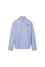 Load image into Gallery viewer, Commonplace Cortez Shirt - Sky/Maroon Stripe Apparel > Women > Clothing > Tops > Shirts > Long Sleeve Shirts > Commonplace Hyde Boutique
