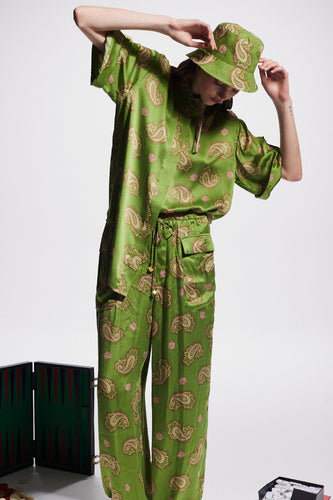 Alemais Dice Silk Shirt - Forest  Hyde Boutique   