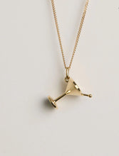 Load image into Gallery viewer, Meadowlark Martini Charm Necklace - Stirling Silver Green Sapphire
