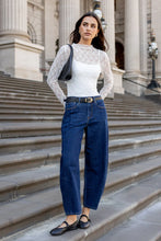 Load image into Gallery viewer, Among The Brave Graduate Stretch Barrel Jeans - Dark Blue Arriving Monday
