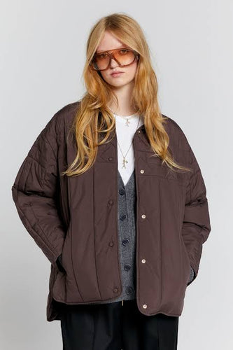 Karen Walker Quilted Voyager Jacket - Mahogany Arriving Mid Sept Hyde Boutique