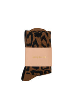 Load image into Gallery viewer, Karen Walker Leopard Socks 2 Pack - Tan/Black

