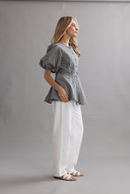 Load image into Gallery viewer, Caitlin Crisp Sofia Blouse - Ink/White Gingham
