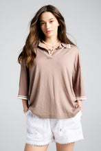 Load image into Gallery viewer, Karen Walker Relaxed Knit Polo - Taupe Hyde Boutique
