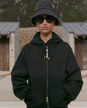 Load image into Gallery viewer, Karen Walker Runaway Girl Cropped Oversized Hoodie - Black Hyde Boutique
