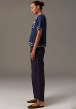 Load image into Gallery viewer, Pol Sela Knit Polo - Blue/Gold Hyde Boutique
