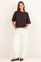 Load image into Gallery viewer, Stories Be Told Intrepid Relaxed Knit Tee - Chocolate
