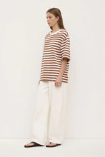 Load image into Gallery viewer, Assembly Label Monte Stripe Cotton Short Sleeve Tee - Earth/Antique White
