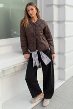 Load image into Gallery viewer, Stories Be Told Apex Collarless Puffer Jacket - Chocolate Apparel > Women > Clothing > Outerwear > Coats &amp; Jackets > Puffer Jackets > Stories Be Told Hyde Boutique

