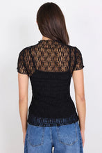 Load image into Gallery viewer, Among The Brave Lace Short Sleeve Top - Black Arriving Thursday
