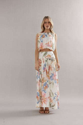 Caitlin Crisp Capri Skirt - Tea Party Floral Hyde Boutique
